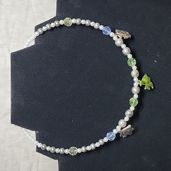 Seed Bead Wrap Necklace with Fish Charms - Picture 1 of 5